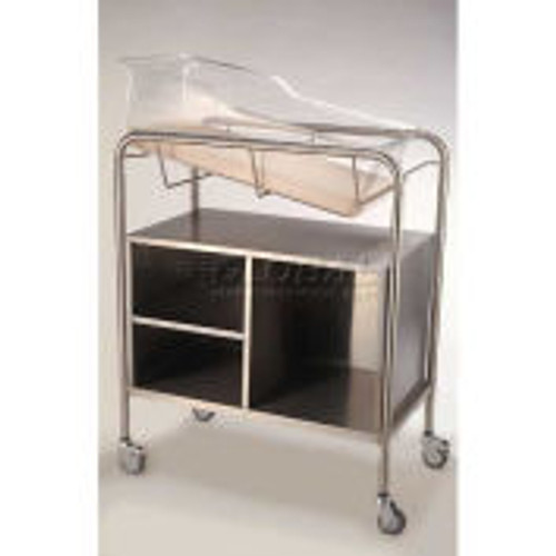 NK Medical Bassinet with Open Cabinet NB-SSxOC, 31 "L x 17-1/2 "W x 37-3/4 "H, Stainless Steel
