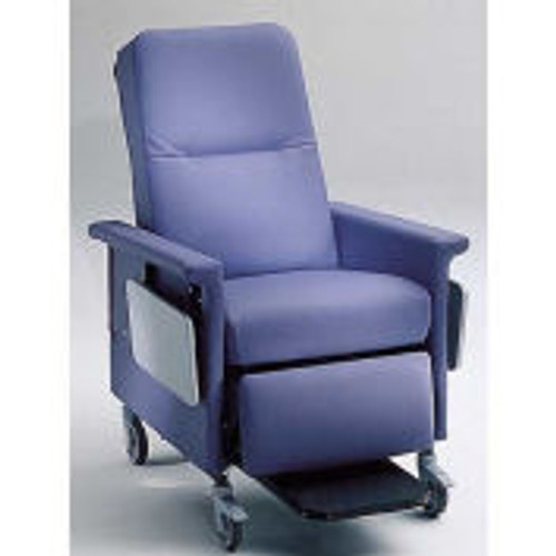 NK Medical Recliner, 5 " Casters, Push Bar & Side Table, Bonnie Blue