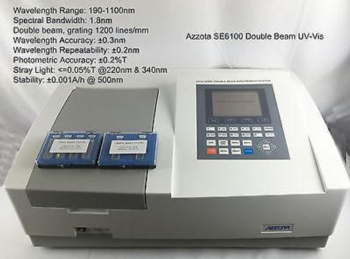 Azzota SE-6100, 1.8nm Double Beam Scanning Stand-Alone UV-VIS Spectrophotometers