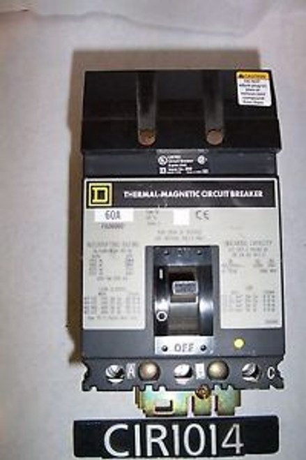 SQUARE D FA36060 60 Amp Circuit Breaker (CIR1014)