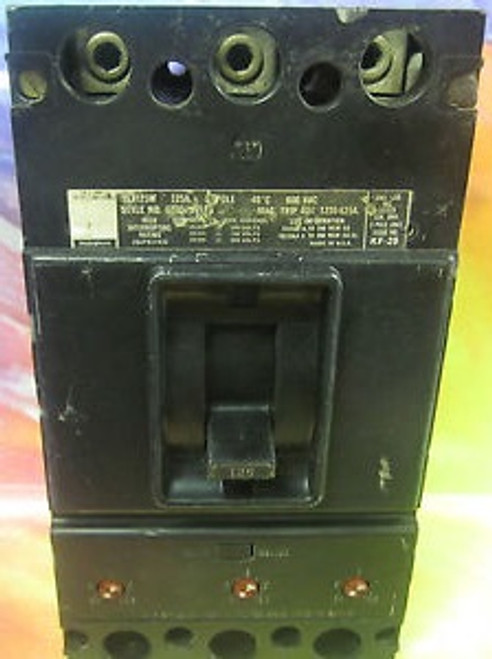 WESTINGHOUSE 3 POLE 125 AMP JA3125W CIRCUIT BREAKER  ...........WB-80