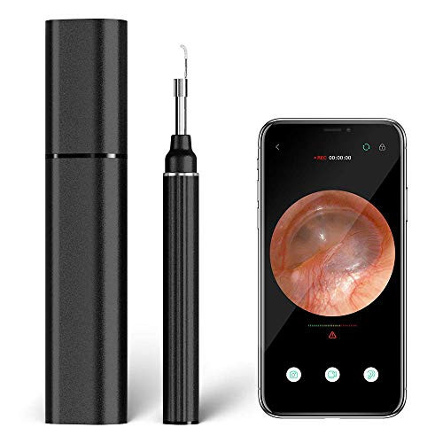 Ear Scope Camera,Wireless Ear Endoscope with Earwax Cleaning Tool Visible Ear Spoon 3.9mm Diameter 1080P HD and Waterproof 6 Adjustable LED Lights USB Recharge Otoscope for iOS iPhone iPad Android