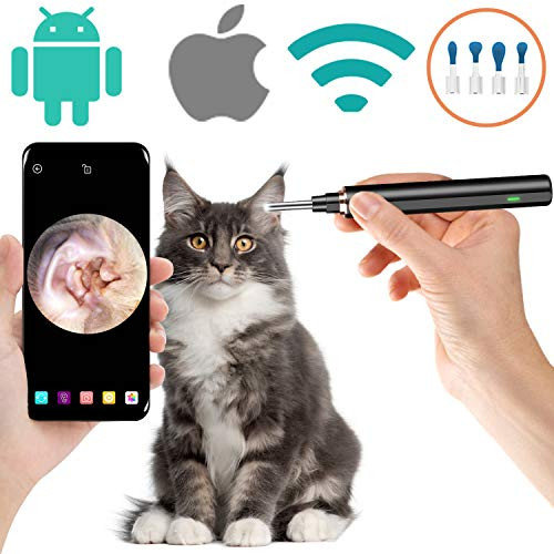 MIMODAY 3.9mm 5MP Ear Inspection Camera, WiFi Smart Wireless Otoscope with 6 LED Lights & a 3-Axis Gyroscope, Full HD Ear USB Endoscope for Pets & Kids, Video or Image Saving, Earwax Cleaning Tool