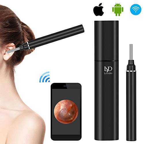 LAYADO Otoscope, Upgraded 3.9mm 1080P HD WiFi Ear Camera with 6 LED Lights and Ear Wax Removal Tool for Kids and Adults, Compatible with Android and iPhone