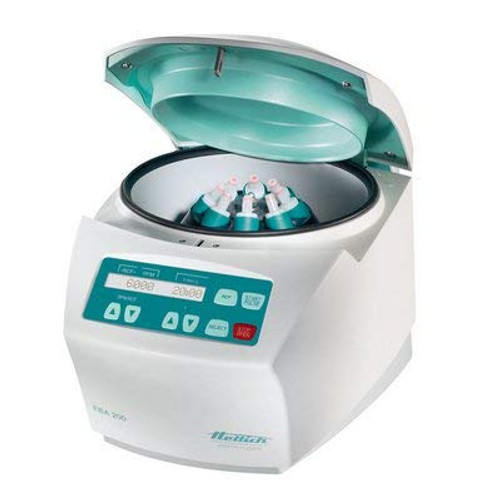 HETTICH INSTRUMENTS 200BLOOD8 EBA 200 Centrifuge, Blood Tube Package Includes 1 Centrifuge, 1 Fixed-Angle Rotor, 8 Adapters of 13 x 75/100 mL