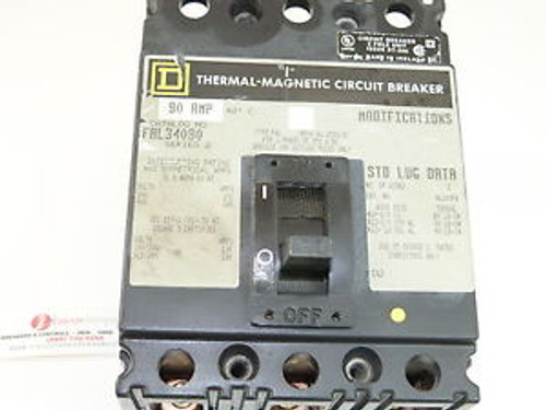 Used Square D FAL34090 3p 90a 480v Circuit Breaker 1-yr Warranty