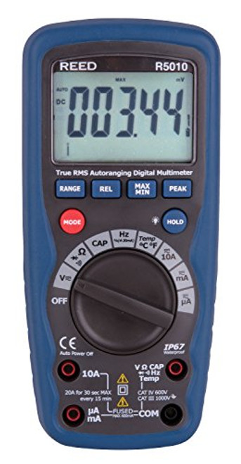 REED Instruments R5010 True RMS Waterproof Digital Multimeter with Calibration Certificate