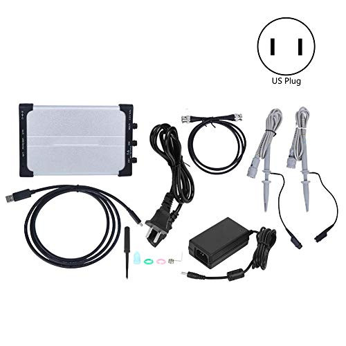 VDS6102 PC Oscilloscope Dual-Channel 100MHZ 8bits 1GSa/s Real-Time Sample Rate PC Oscilloscope Accessories Testing Instrument(US Plug 100-240V)