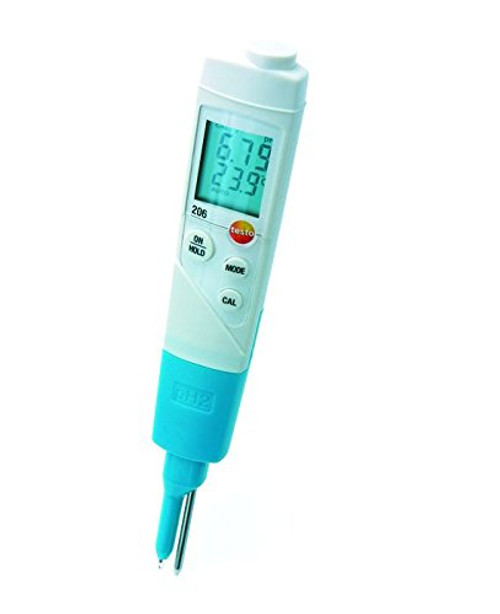 Testo 0563 2062 Compact pH2 Meter Instrument Kit, 0 to 14 pH Range, +/-0.02 pH Accuracy, 0.01 pH Resolution