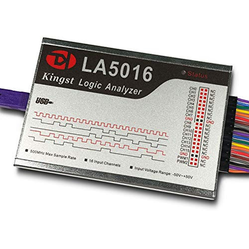 LA5016 USB Logic Analyzer 16 Channels 500M Max Sample Rate 10G Samples MCU/ARM/FPGA Debug Tool English Software Handheld Instrument, Support Windows (32bit/64bit),Mac OS,Linux