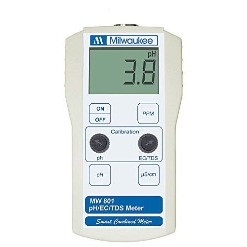 Milwaukee Instruments MW801 Standard Portable pH/Conductivity/Tds Combination Meter, 0 Degree C to 50 Degree C Temperature Range, 0.1 pH Resolution