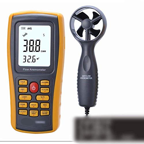 Nuokix Anemometers, Digital Anemometer Wind Speed Air Volume Measuring Instrument (Color
