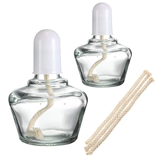 2 Pieces 60 ml and 150 ml Glass Alcohol Lamp/Burner Lab Equipment Heating with 5 Replacement Wicks