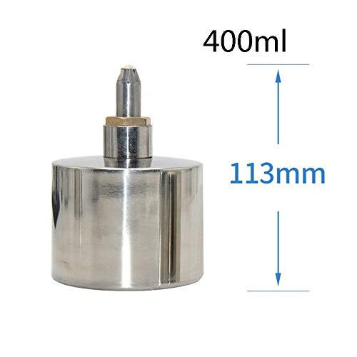 DADAKEWIN 400ml Stainless Steel Alcohol Burner with Lamp Cap & Plastic Funnel Bunsen Burners High Temperature Resistance Lab Equipment Heaters- Pack of 2 (Size : Stainless Steel 400ml)