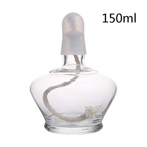 DADAKEWIN 150ml Glass Alcohol Burner with 20 Replacement Wicks & Lamp Cap Bunsen Burners High Temperature Resistance Thickened Glass Lab Equipment Heaters- Pack of 2 (Size : 150ml)