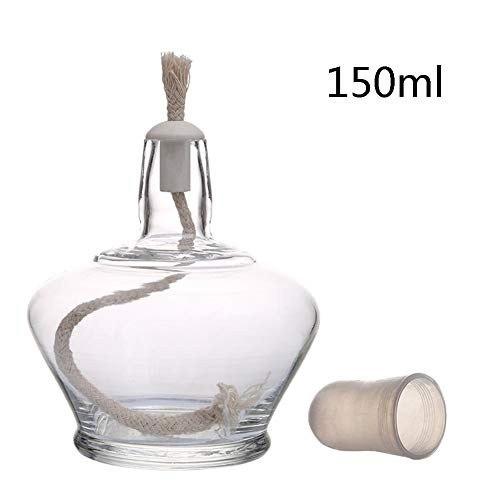 DADAKEWIN 150ml Glass Alcohol Burner with 20 Replacement Wicks & Lamp Cap Bunsen Burners High Temperature Resistance Thickened Glass Lab Equipment Heaters- Pack of 2 (Size : 150ml)