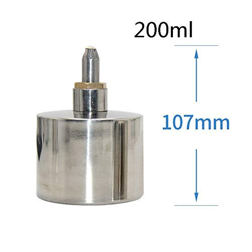 DADAKEWIN 200ml Stainless Steel Alcohol Burner with Lamp Cap & Plastic Funnel Bunsen Burners High Temperature Resistance Lab Equipment Heaters- Pack of 2 (Size : Stainless Steel 200ml)