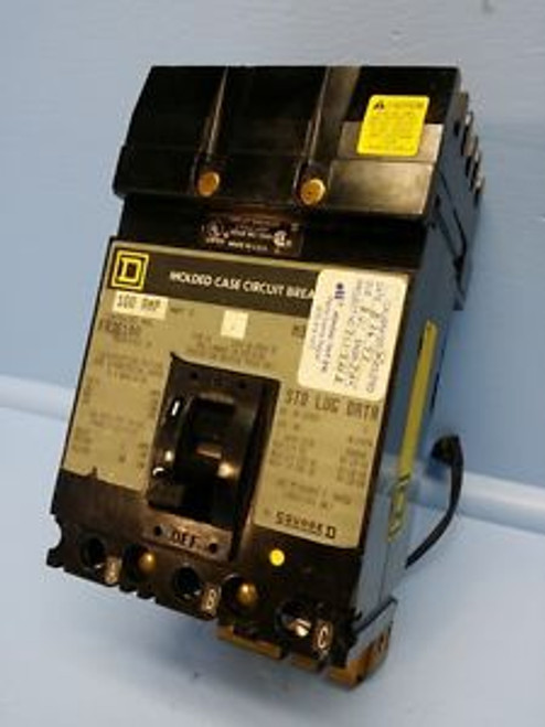 Square D I-Line FA36100 100 Amp Circuit Breaker w/ Shunt S2 FA-36100 ILine 100A
