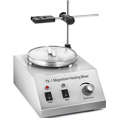 Happybuy 79-1Magnetic Stirrer 150W 1000ML Lab Magnetic Mixer and Hotplate 0-1600 RPM Adjustable Magnetic Stirrer Mixer with Stirring Bar