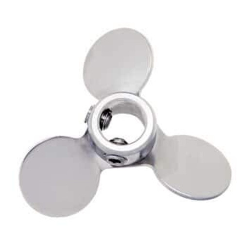 316 Stainless Steel Three-Blade Propeller, 2" Dia x 3/8" bore Dia