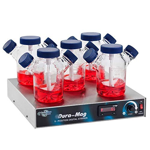 Chemglass CLS-4100-A6 Series CLS-4100 Dura-Mag Magnetic Stirrer with Factory Installed Alarm, Five Position, 120V