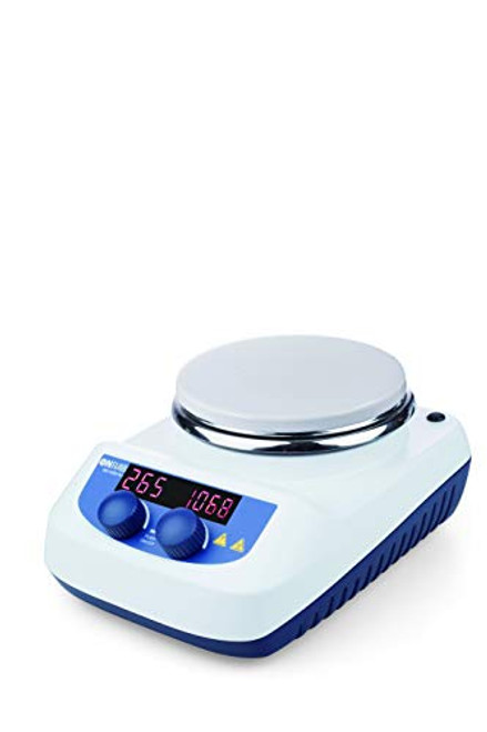 ONiLAB 5 inch LED Digital Hotplate Magnetic Stirrer Hot Plate with Ceramic Coated Lab Hotplate, 280?äâ Stir Plate, Magnetic Mixer 3,000mL Stirring Capacity, 200-1500rpm, PT1000 and Stirring Bar Included