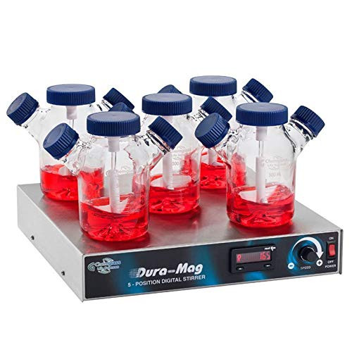 Chemglass CLS-4100-04 Series CLS-4100 Dura-Mag Magnetic Stirrer, Five Position, Compact, 120V