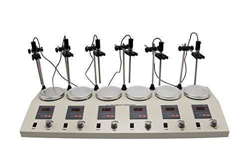 BAOSHISHAN HJ-6A 6 Heads Digital Thermostatic Magnetic Stirrer Mixing Machine Hotplate Mixer 110V/220V