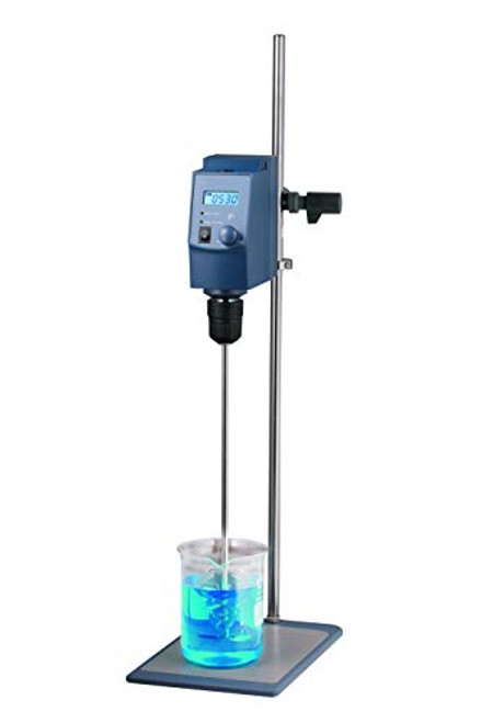 MeterTo LCD Digital Enhanced Overhead Stirrer, Max.Stirring 20L, DC Motor Speed 50-2200rpm, Viscosity 10000mPas, Torque: 40Ncm, Power 70W, PC RS232 with Stand and Crossed Stirrer