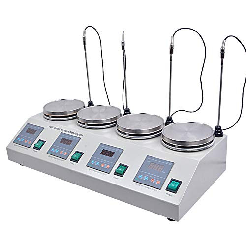 CGOLDENWALL 4 Heads Multi Unit Digital Thermostatic Magnetic Stirrer Hot Plate Mixer