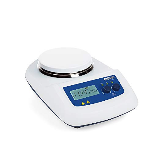 ONiLAB 5 inch LCD Digital Hotplate Magnetic Stirrer with Timer, White/Dark Blue (8050231110)