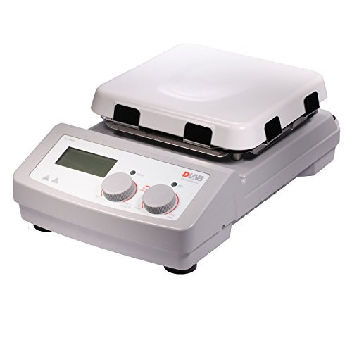 DLAB 8030122111 Ms7-H550-Pro,LCD Digital 7" Square Glass Ceramic, Hotplate Stirrer, 100-1500 RPM, Heating Temperature Up to 550C