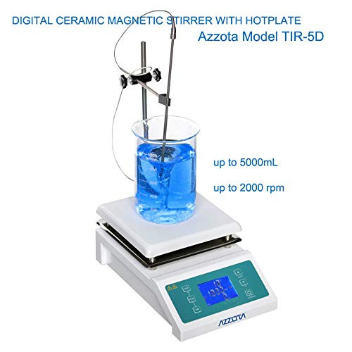 DIGITAL CERAMIC MAGNETIC STIRRER WITH HOTPLATE W/LCD DISPLAY, 5000ML, 2000RPM