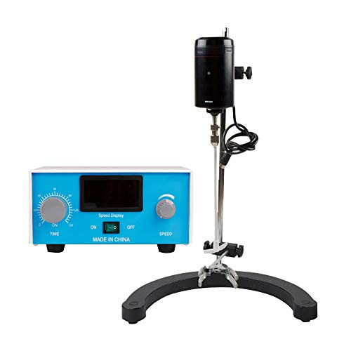 CGOLDENWALL Laboratory Overhead Stirrer Digital Electric Lab Mixer 120W 0-3000RPM Timing Adjustable Liquid Mixing Machine with Two Stir Bars for Petroleum Chemical Biochemical
