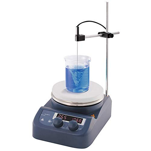 LED Digital Thermostatic Magnetic Stirrer Mixer Hotplate 280 Degree Centigrade Max.Temp Get PT1000-A Temp. Sensor Free Gift TOPTION