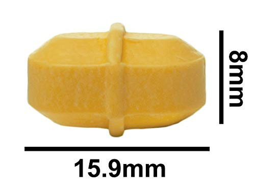 Octagon-Shaped Spinbar, Yellow, 16 x 8 mm