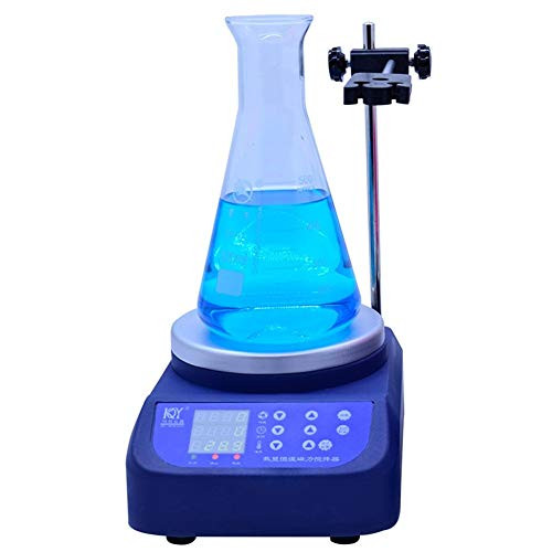 LIDONG Digital Display Lab Magnetic Stirrer with Heating Control Plate Hotplate Mixer Temperature Control: 0~300 Degree Time Function Used in School Laboratories, Etc.