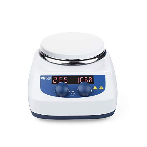 ONiLAB 5 inch LED Digital Hotplate Magnetic Stirrer Hot Plate with Ceramic Coated Lab Hotplate, 280?äâ Stir Plate, Magnetic Mixer 3,000mL Stirring Capacity, 200-1500rpm, Stirring Bar Included
