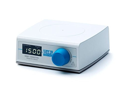 VELP Scientific F203A0450 MST Digital Magnetic Stirrer, 5 L Stirring Volume, Up to 1500 RPM, Counter Reaction, Auto Reverse, Timer, Digital Display, White Surface for Titrations-100-240V/50-60 Hz