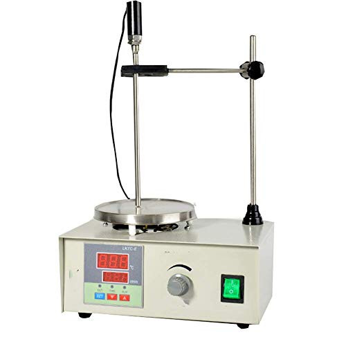 CXD Magnetic Stirrer Mixer, Hot Plate Digital Magnetic Magnetic Mixer Display Mixer with Heating Plate Laboratory Heating Control Digital Display,Silver