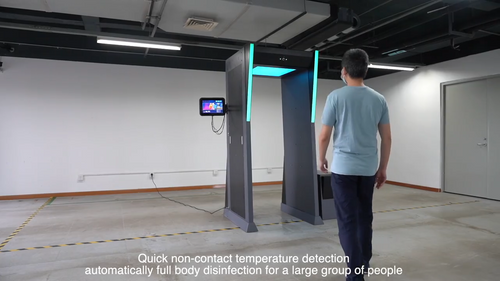 CE Approved Intelligent Temperature Measurement and Disinfection Tunnel for Public Area