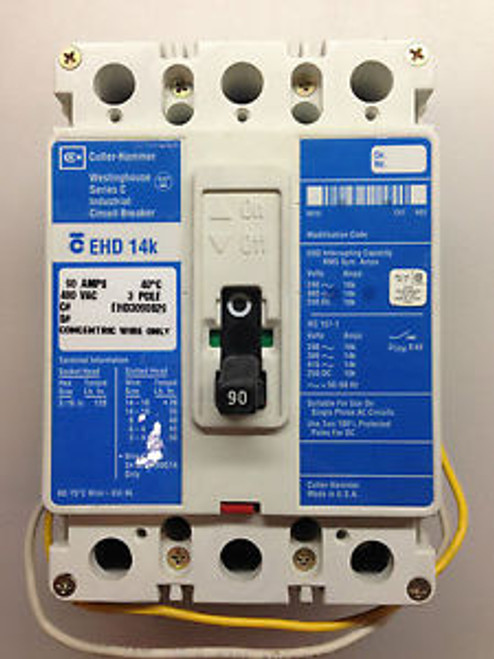CUTLER HAMMER Circuit Breaker EHD3090 3P 90A - SHUNT TRIP - EHD3090S29