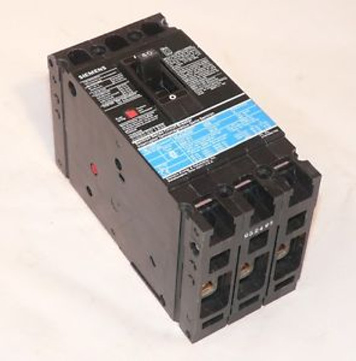 USED Siemens ED63B070 Circuit Breaker 3 pole 70 amp 600 volt