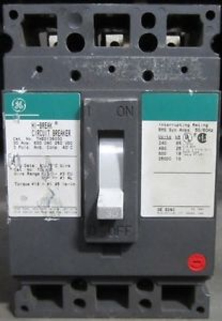 GE GENERAL ELECTRIC THED136030  600 VAC  30 Amp  3 Pole CIRCUIT BREAKER