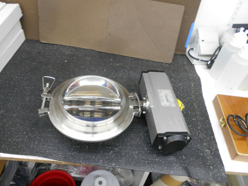 CORA RV 8" ULTRA-SANITARY OSCILLATING BUTTERFLY VALVE W/ PNEUMATIC ACTUATOR