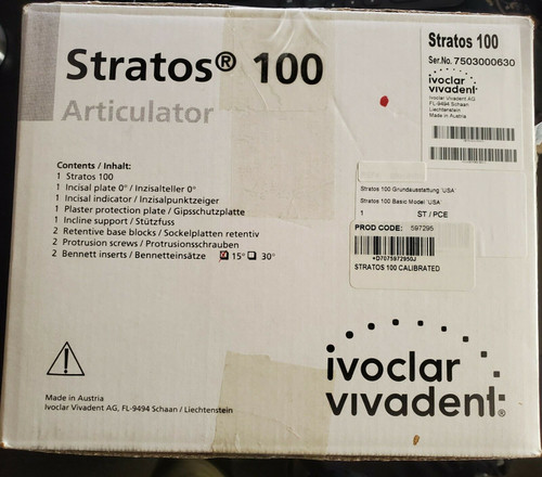 Ivoclar Stratos 100 Articulator Magnetic Mount CALIBRATED New in Box