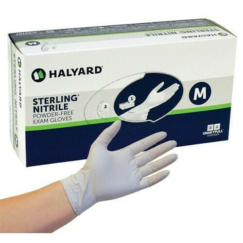 Halyard Sterling Nitrile Exam Gloves 50707 - Medium - 30 Boxes - 200/Box