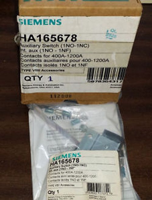 Siemens Ha165678 Auxiliary Contact Kit  New In Box