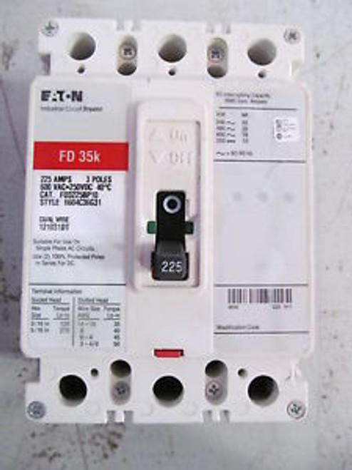 Eaton FD3225BP10 Circuit Breaker 225 Amp 3 Pole 600 V