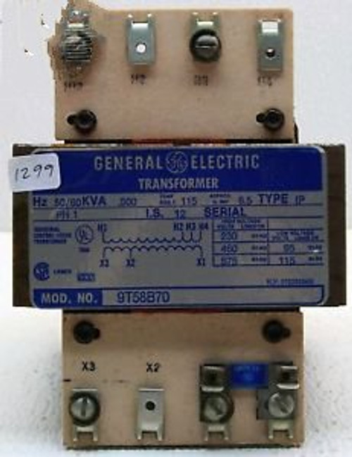 GE 9T58B70 Transformer 0.5 kVA 230/460/575: 115/95 V